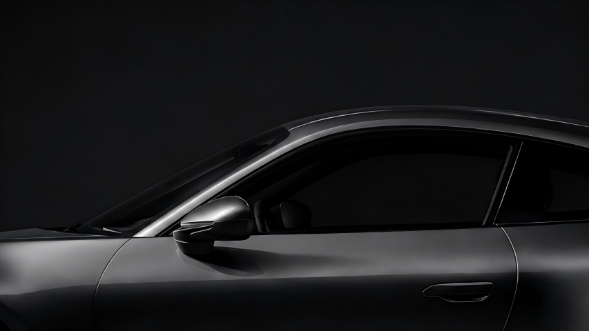 Dark performance vehicle with refined automotive window film